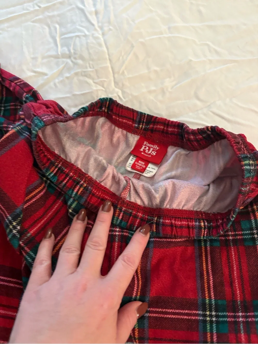 Macy's Red and Green Plaid Kids Pajama Set